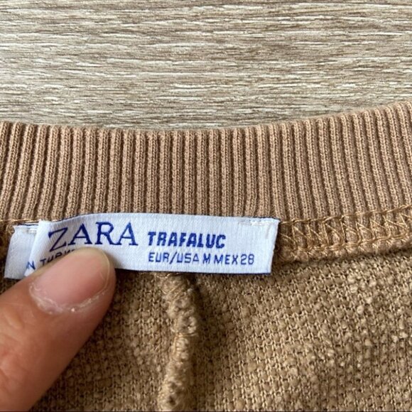 Trafaluc by Zara Tan Drop  Shoulder Cropped Pullover Sweater - Picture 8 of 16